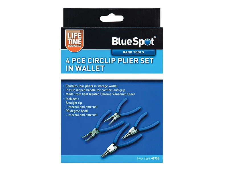 BlueSpot Tools Circlip Pliers Set, 4 Piece - 8702