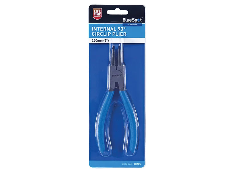 BlueSpot Tools Circlip Pliers Internal Bent 90⁰ Tip 150mm (6in) - 8705