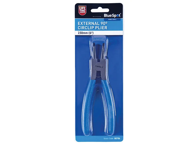 BlueSpot Tools Circlip Pliers External Bent 90⁰ Tip 150mm (6in) - 8706