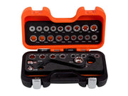 Bahco S Type Ratchet Ring Wrench & Adaptor Set, 29 Piece - 1320SRM/S29
