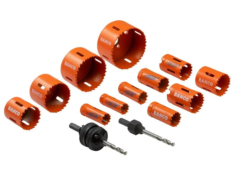 Bahco Plumber's Bi-Metal Holesaw Set, 14 Piece - 3834-PROMO-122