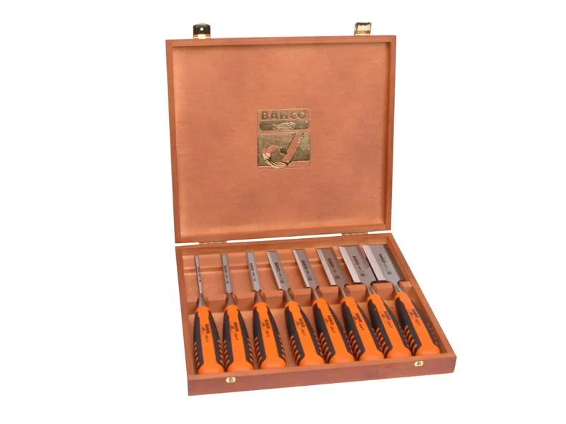 Bahco 424-P Bevel Edge Chisel Set, 8 Piece - 424P-S8-EUR