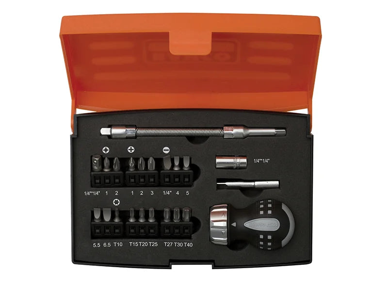Bahco 808050S-22 Stubby Ratchet Screwdriver Set, 22 Piece - 808050S-22
