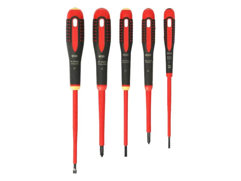 Bahco BE-9881S ERGO™ VDE Insulated Screwdriver Set, 5 Piece - BE-9881S