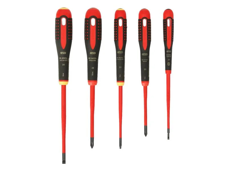 Bahco BE-9881SL ERGO™ Slim VDE Insulated Screwdriver Set, 5 Piece - BE-9881SL