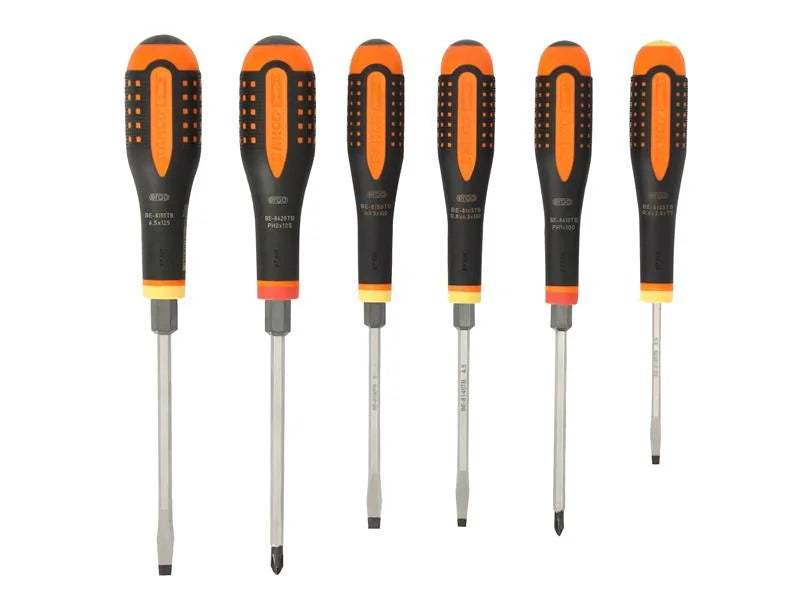 Bahco BE-9881TB ERGO™ Through Blade Screwdriver Set, 6 Piece - BE-9881TB