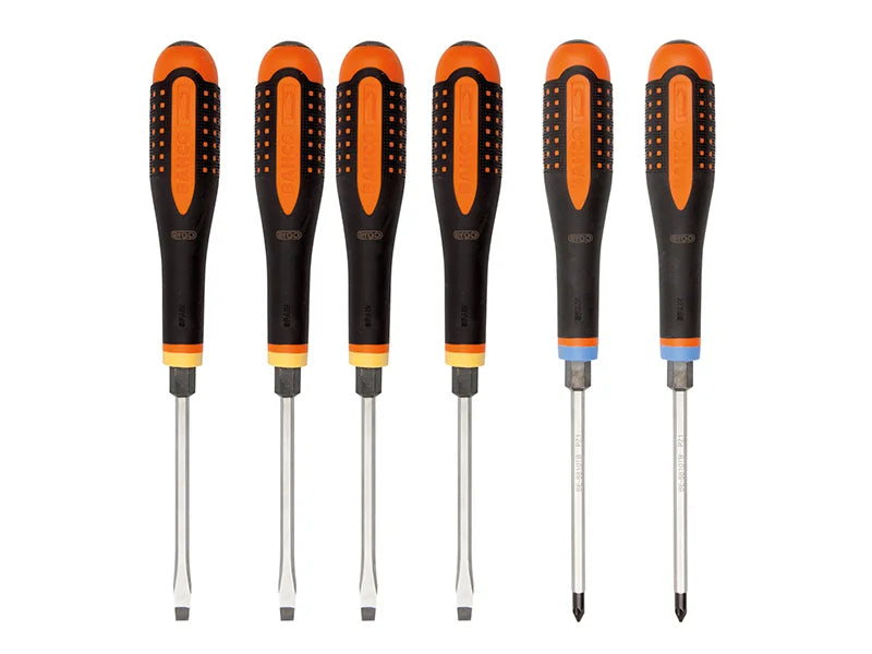 Bahco BE-9882TB ERGO™ Through Blade Screwdriver Set, 6 Piece - BE-9882TB