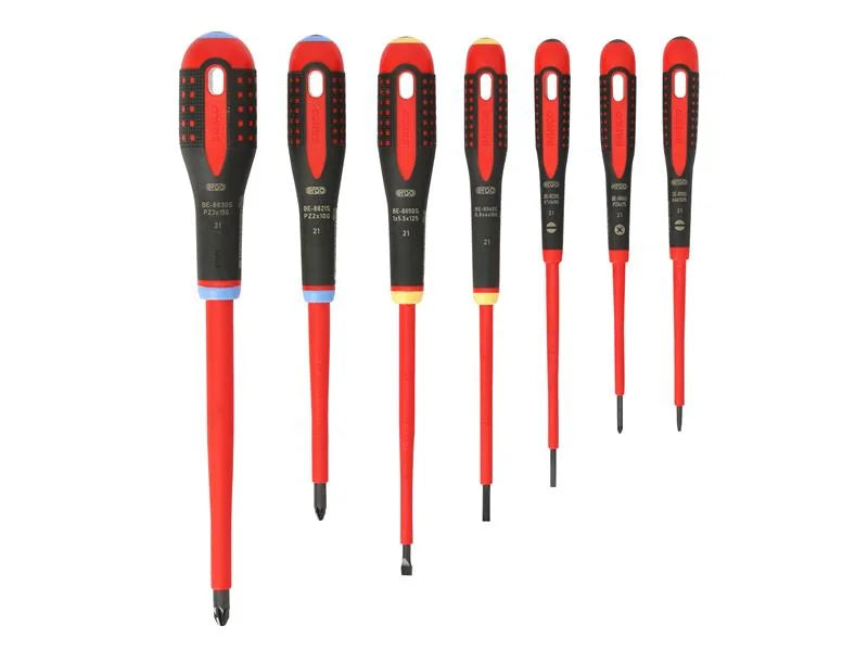 Bahco BE-9888S ERGO™ VDE Insulated Screwdriver Set, 7 Piece - BE-9888S