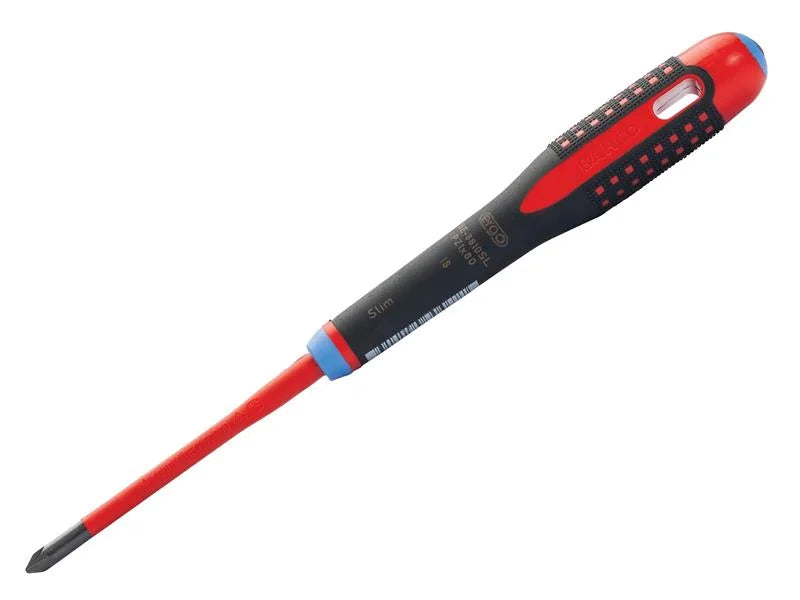 Bahco ERGO™ Slim VDE Insulated Pozidriv Screwdriver PZ1 x 80mm - BE-8810SL