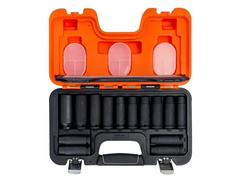 Bahco DD/S14 1/2in Drive Deep Impact Socket Set, 14 Piece - DD/S14