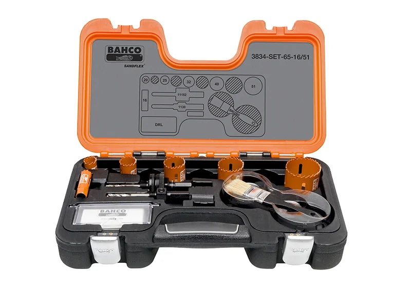 Bahco Professional Holesaw Set 3834 16/51 Sizes: 16-51mm - 3834-SET-65-16/51