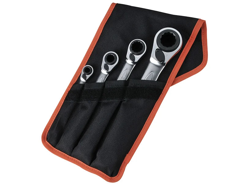 Bahco S4RM Series Reversible Ratchet Spanner Set, 4 Piece - S4RM/4T