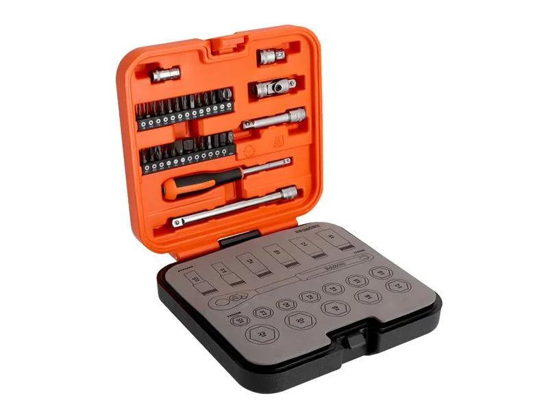 Bahco S51MC3H 3/8in Drive Standard and Deep Socket & 1/4in Bit Set, 51 Piece