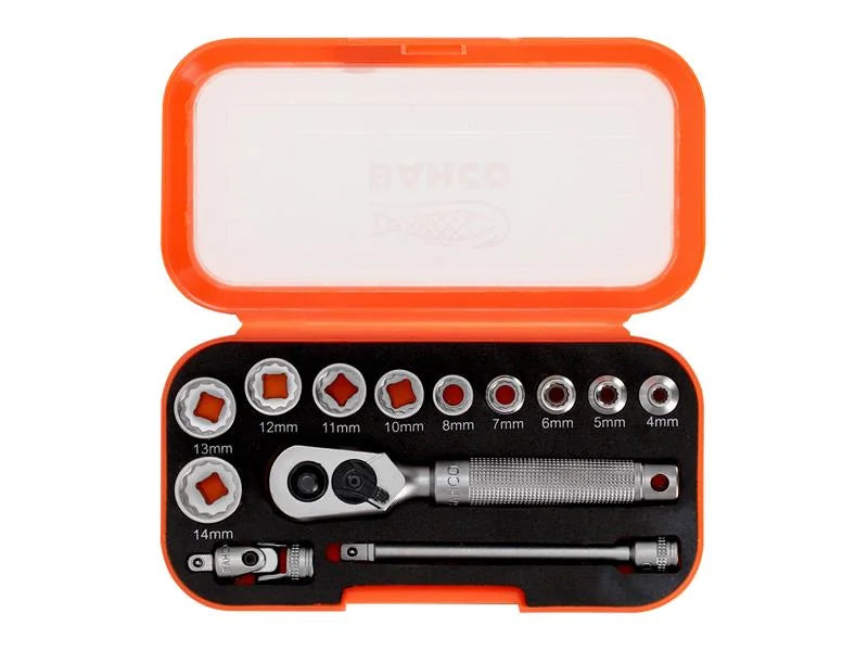 Bahco SBS13MC10.5 1/4in Drive Socket Set, 13 Piece - SBS13MC10.5