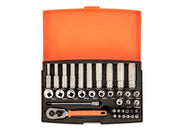 Bahco SL25L 1/4in Deep Drive Socket Set, 37 Piece - SL25L