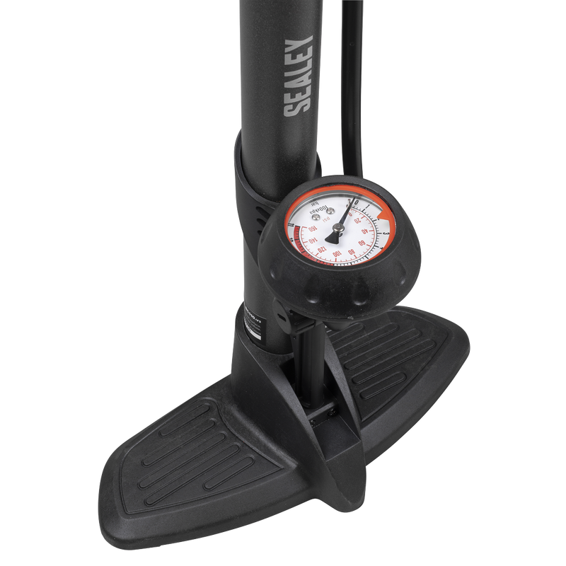 Sealey Track Pump BC110 with Dial Pressure Gauge 635mm