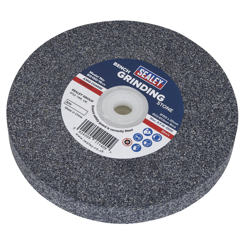 Sealey Grinding Stone 150 x 20mm A36Q Coarse Bore Ø32(Ø13)mm