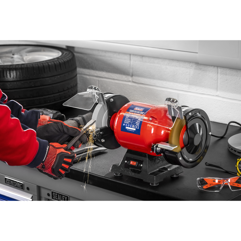 Sealey 150mm Bench Grinder with Wire Wheel 450W/230V