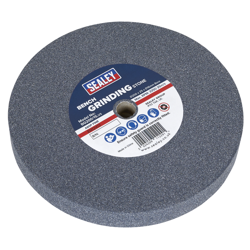 Sealey Grinding Stone 200x25mm A60P Fine Ø16mm Bore