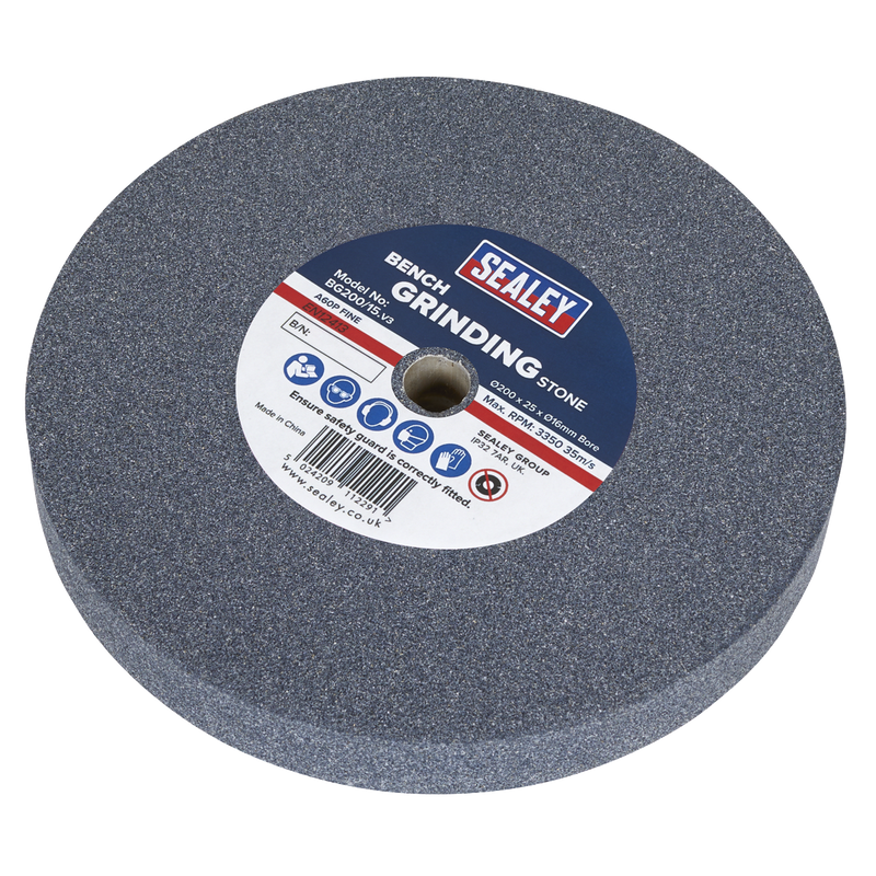 Sealey Grinding Stone 200x25mm A60P Fine Ø16mm Bore
