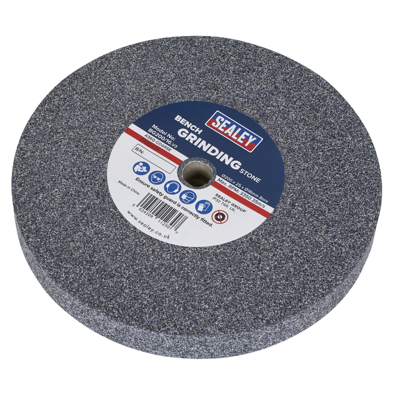 Sealey Grinding Stone 200x25mm A36Q Coarse Ø16mm Bore