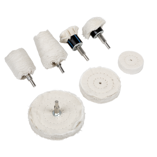 Sealey Polishing Wheel Set 8 Piece 6mm Shank Buffing Accessories