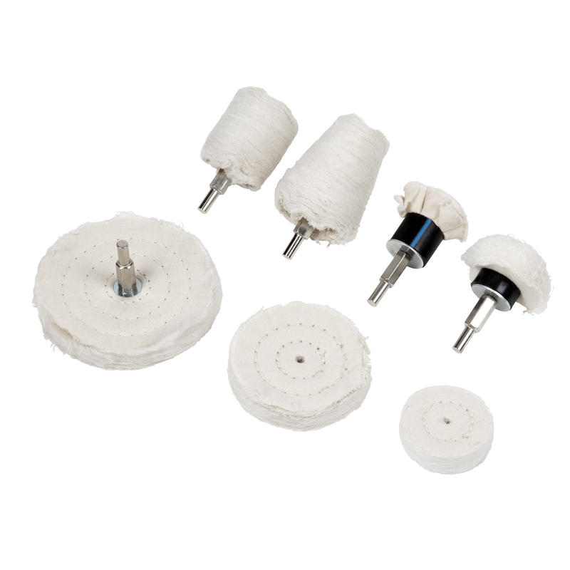 Sealey Polishing Wheel Set 8 Piece 6mm Shank Buffing Accessories