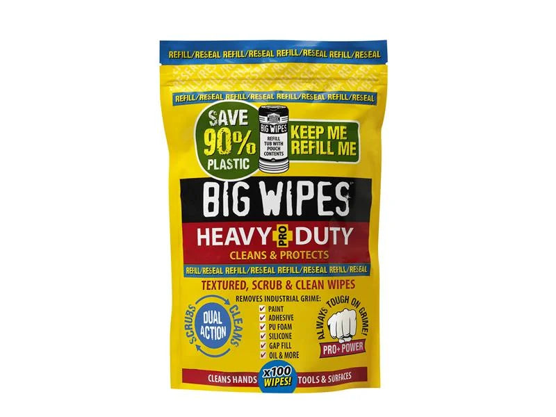 Big Wipes Heavy-Duty PRO+ Wipes Refill Pouch of 100 - 2026
