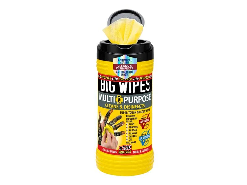 Big Wipes Multi-Purpose Pro+ Antiviral Wipes (Pro Pack Tub 120) - 2412 0000
