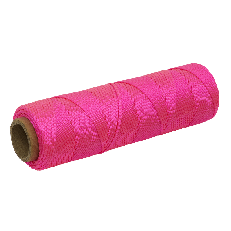 Sealey Braided Nylon Brick Line 76m - High Visibility Pink