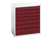 Bott Verso 7 Drawer Cabinet 800 x 900mm Crimson Red - 16925129.24