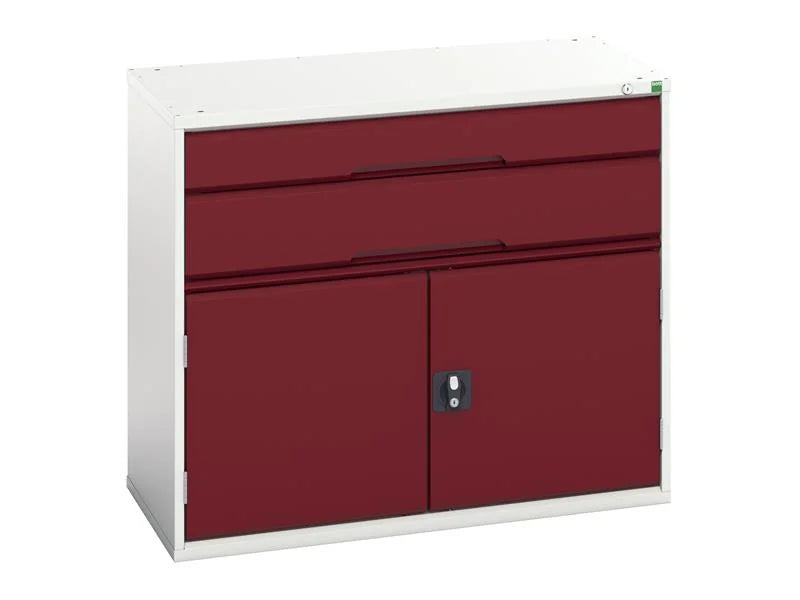 Bott Verso 2 Drawer + Cupboard 900 x Crimson Red 525-1050mm