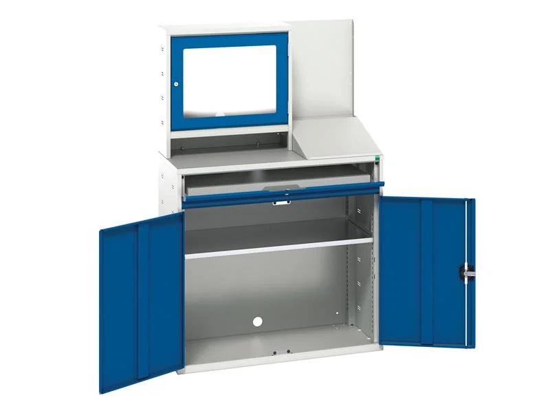 Bott Verso Computer Cupboard 1050 x 550 x 1650mm Gentian Blue - 16928022.11