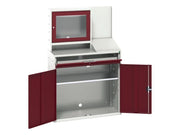 Bott Verso Computer Cupboard 1050 x 550 x 1650mm Crimson Red - 16928022.24