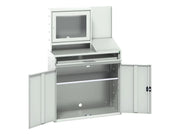 Bott Verso Computer Cupboard 1050 x 550 x 1650mm Light Grey - 16928022.16