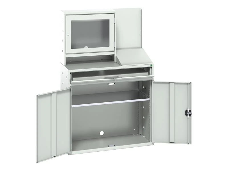 Bott Verso Computer Cupboard 1050 x 550 x 1650mm Light Grey - 16928022.16