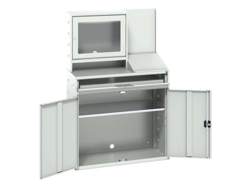 Bott Verso Computer Cupboard 1050 x 550 x 1650mm Light Grey - 16928022.16