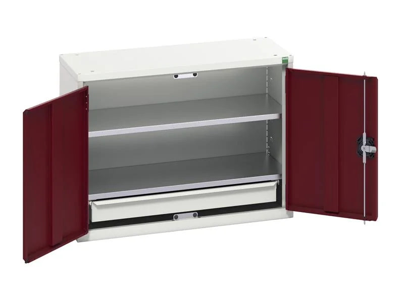 Bott Verso Economy Wall Cupboard 2 Shelf + 1 Drawer 800mm Crimson Red