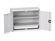 Bott Verso Economy Wall Cupboard 2 Shelf + 1 Drawer 800mm Light Grey