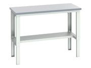 Bott Cubio Adjustable Bench with Half Shelf, Laminate Top 1500 x 750mm