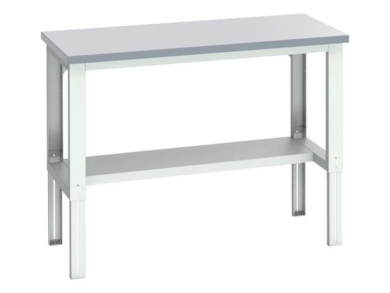 Bott Cubio Adjustable Bench with Half Shelf, Laminate Top 1500 x 750mm