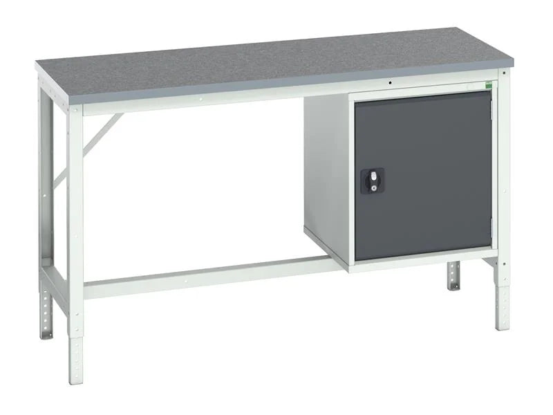 Bott Verso Bench with Cupboard, Lino Top 1500 x 600mm - Q16921665.19