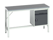 Bott Verso Bench with Cupboard + Drawer, Lino Top 1500 x 600mm - Q16921667.19