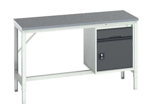 Bott Verso Bench with Cupboard + Drawer, Lino Top 1500 x 600mm - Q16921667.19