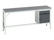 Bott Verso Bench with Cupboard + Drawer, Lino Top 2000 x 600mm - Q16921717.19