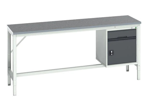 Bott Verso Bench with Cupboard + Drawer, Lino Top 2000 x 600mm - Q16921717.19