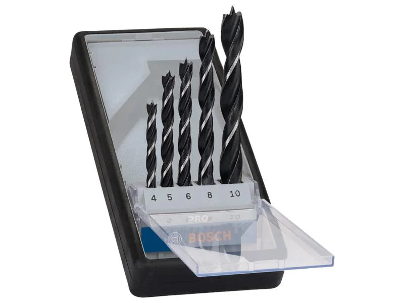 Bosch Powertool Accessories PRO Wood Brad Point Drill Bit Set, 5 Piece