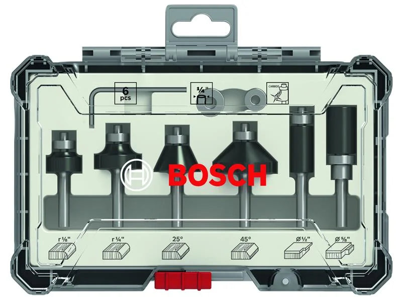 Bosch Powertool Accessories PRO Router Bit Trim and Edging Set, 6 Piece