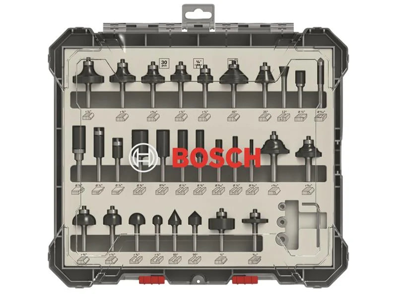 Bosch Powertool Accessories 1/4in PRO Router Bit Set, 30 Piece - 2607017476