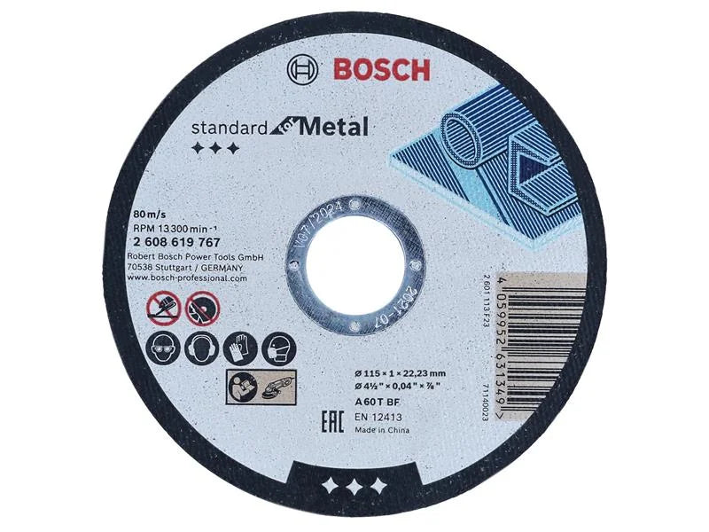 Bosch Powertool Accessories Standard for Metal Cutting Disc 115 x 22.23mm